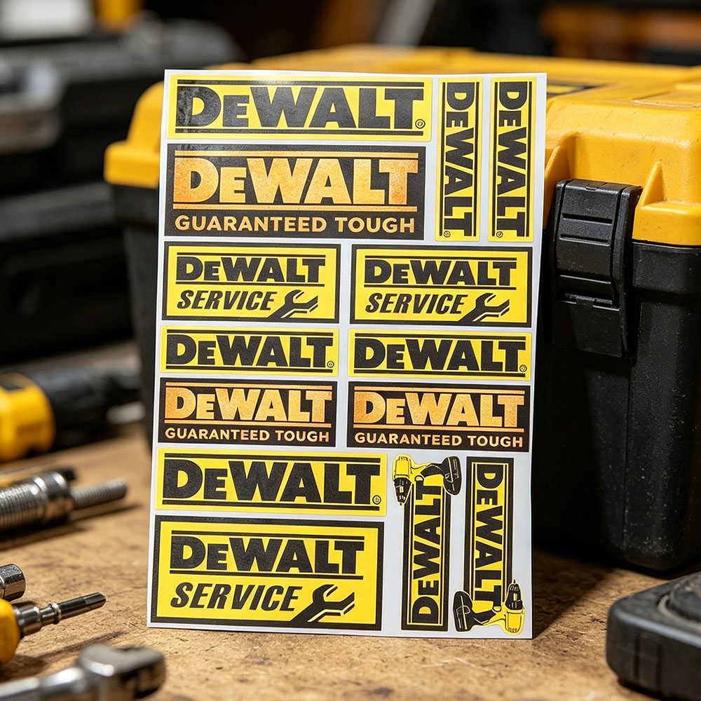 Workshop Tools Logo - Виниловые светоотражающие наклейки с логотипом DeWalt,